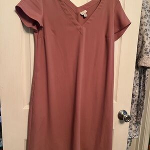 A New Day V Neck Mauve Dress